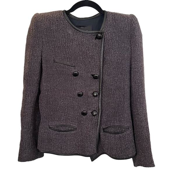 Isabel Marant Black Double Breasted Collarless Button Front Blazer Jacket - Picture 4 of 6